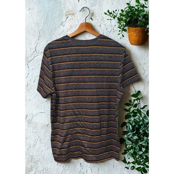 Marine Layer Re-Spun Striped T-Shirt Gray Blue Orange M/L Sustainable Soft Tee - Picture 4 of 8